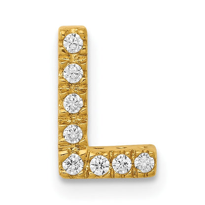 14K  Diamond Letter L Initial Charm