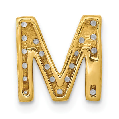 14K  Diamond Letter M Initial Charm