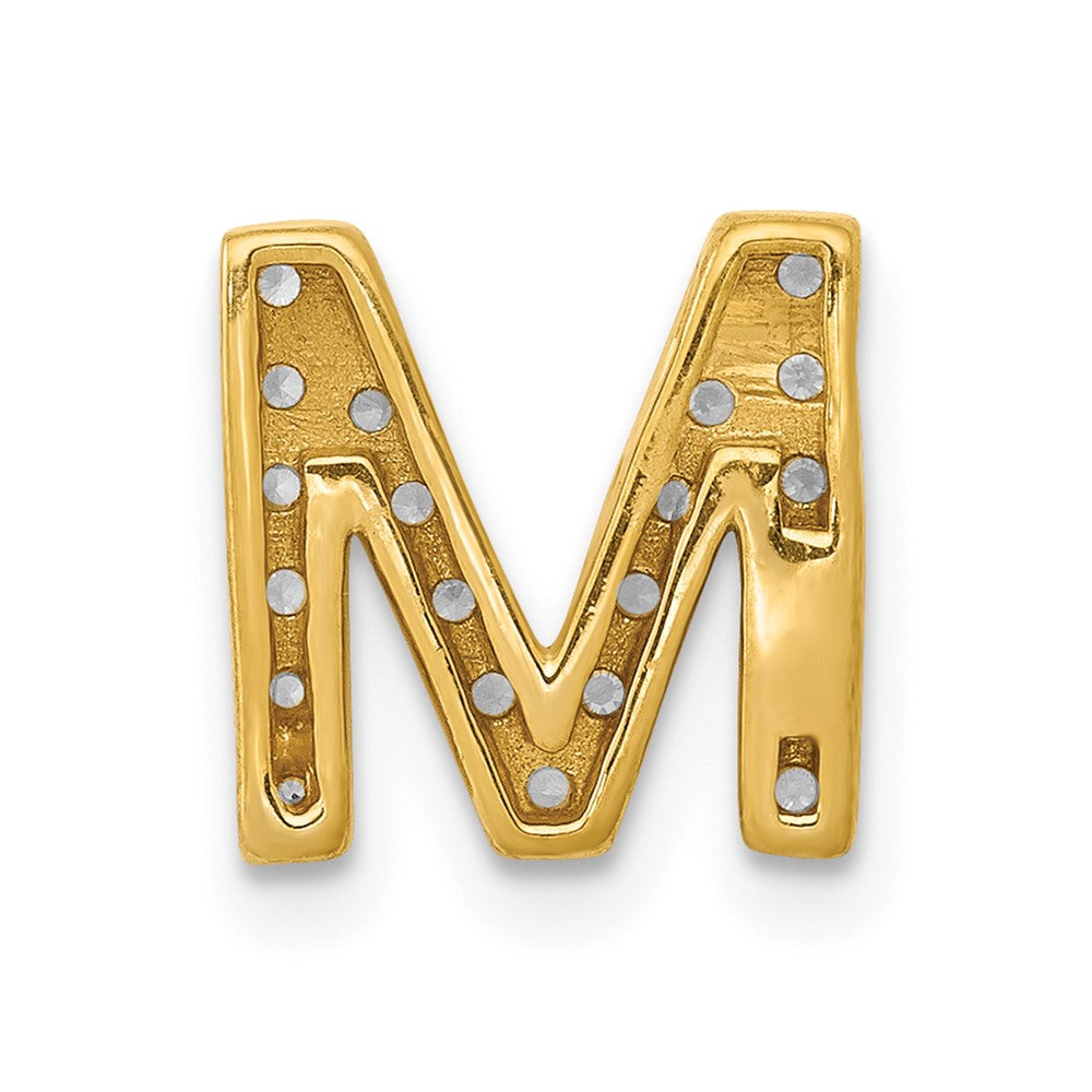 14K  Diamond Letter M Initial Charm