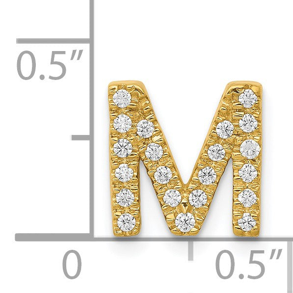 14K  Diamond Letter M Initial Charm