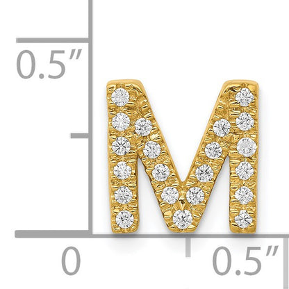 14K  Diamond Letter M Initial Charm