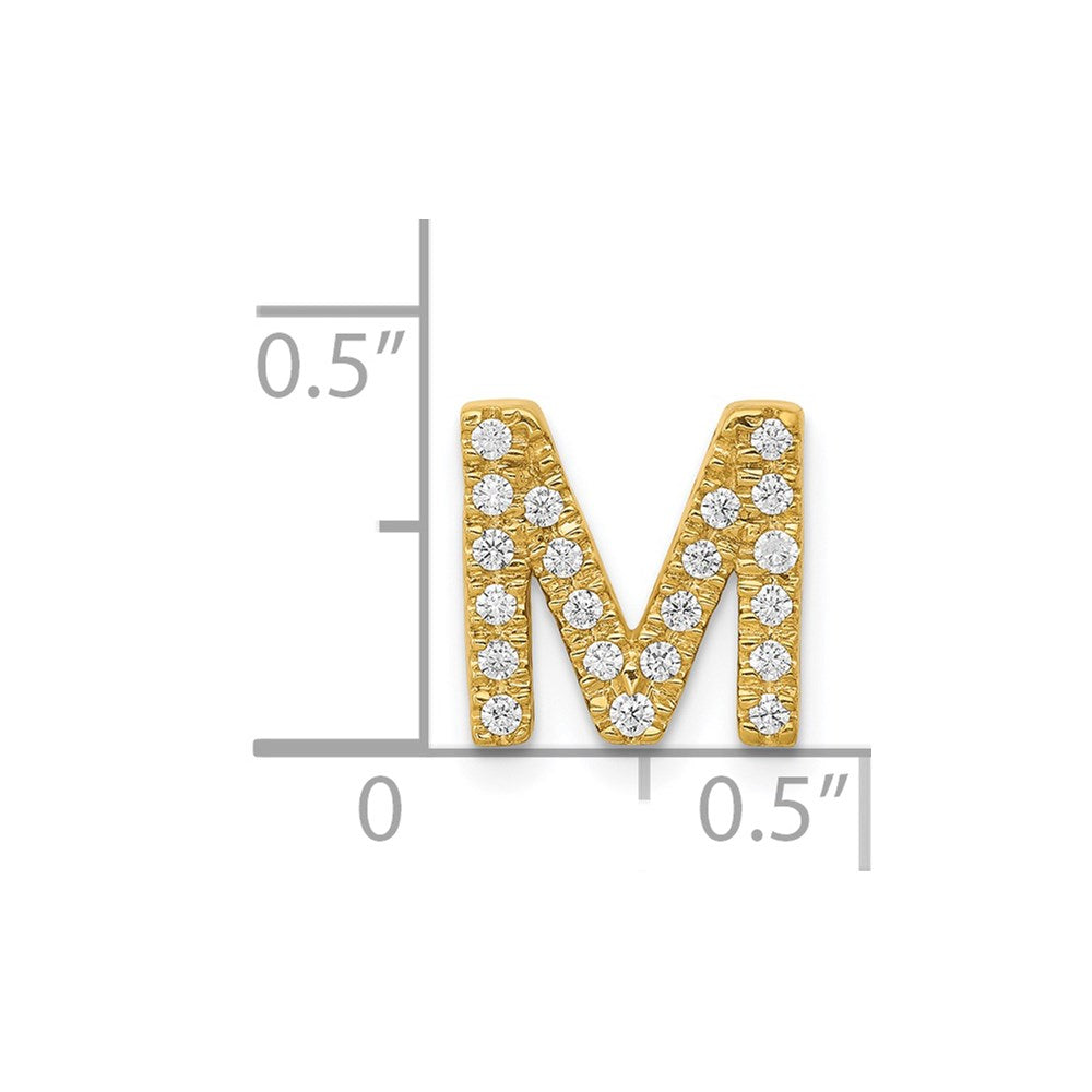 14K  Diamond Letter M Initial Charm