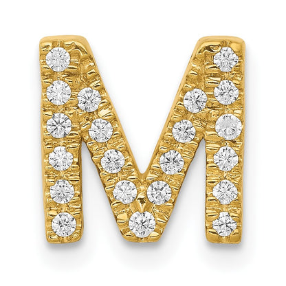 14K  Diamond Letter M Initial Charm