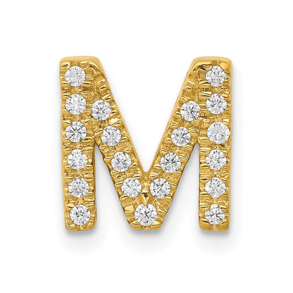 14K  Diamond Letter M Initial Charm