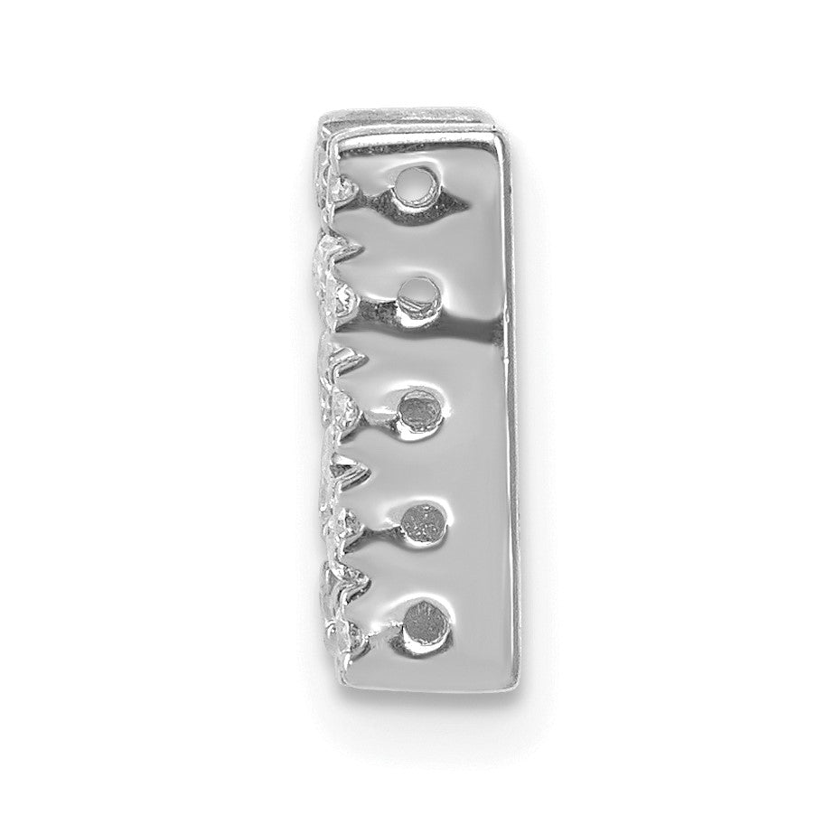 14K  White Gold Diamond Letter N Initial Charm