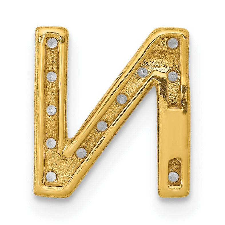 14K  Diamond Letter N Initial Charm