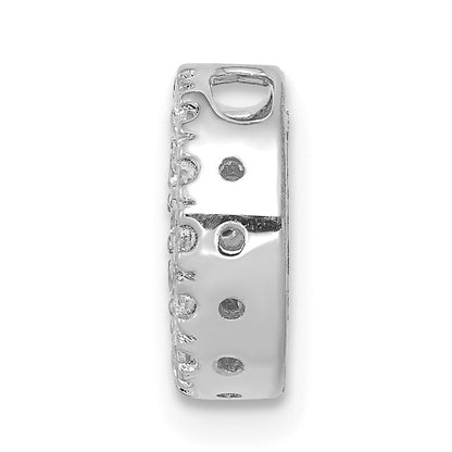14K  White Gold Diamond Letter O Initial Charm