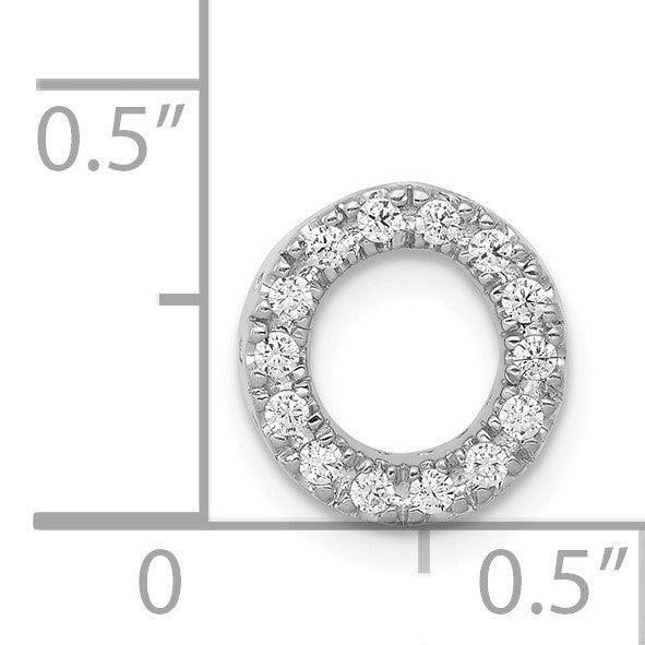 14K  White Gold Diamond Letter O Initial Charm