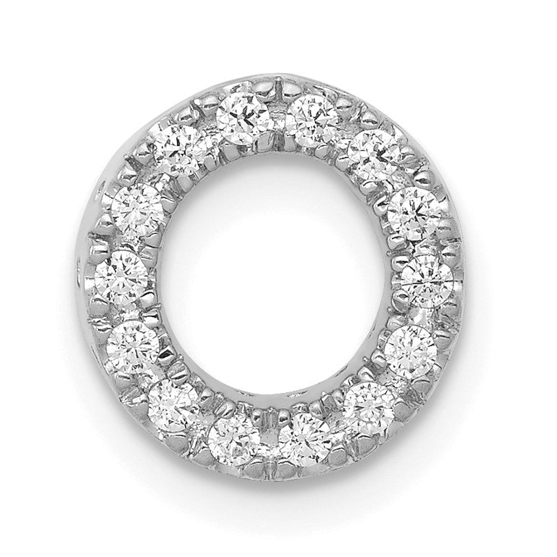 14K  White Gold Diamond Letter O Initial Charm