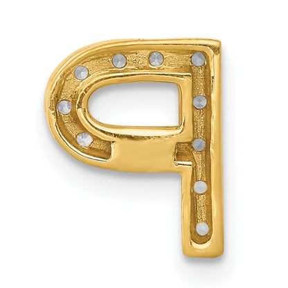 14K  Diamond Letter P Initial Charm
