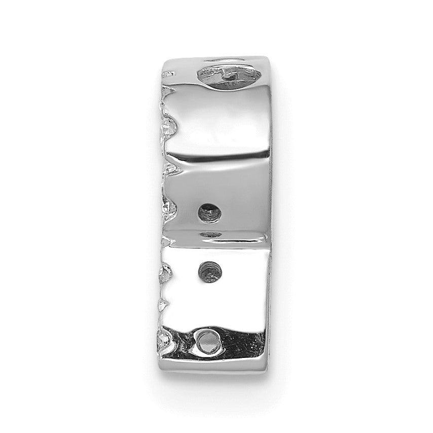 14K  White Gold Diamond Letter R Initial Charm