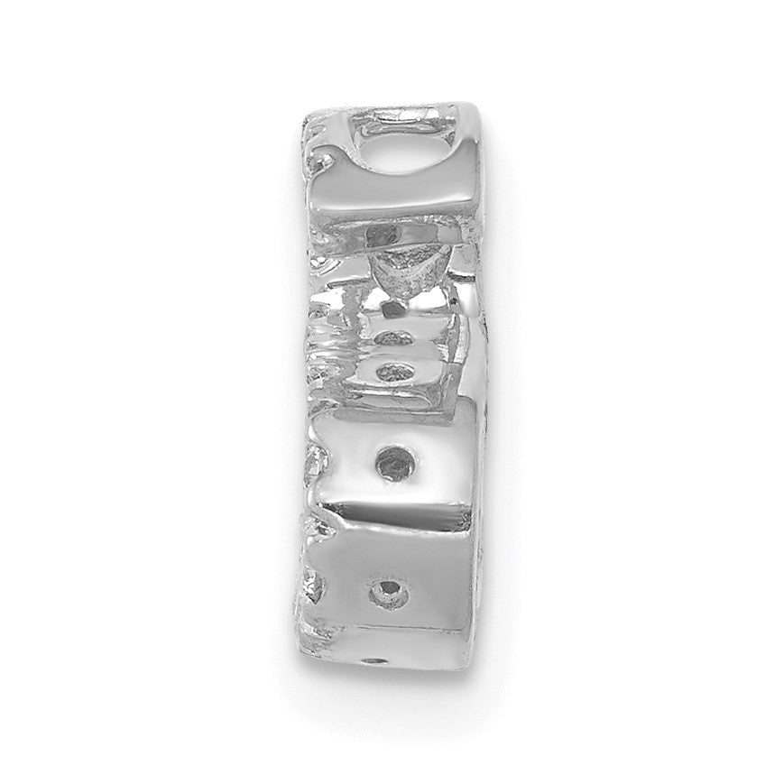 14K  White Gold Diamond Letter S Initial Charm