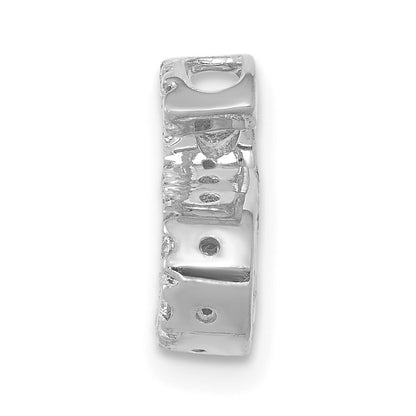 14K  White Gold Diamond Letter S Initial Charm