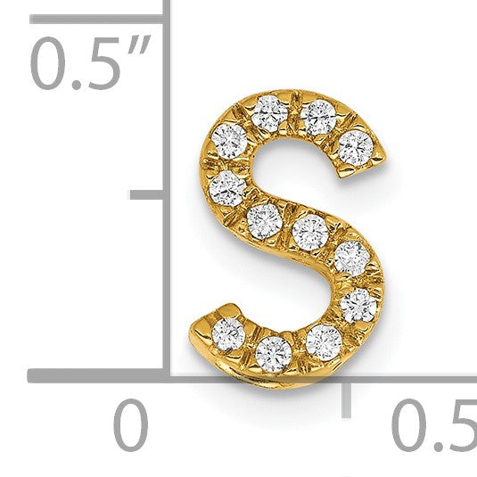 14K  Diamond Letter S Initial Charm