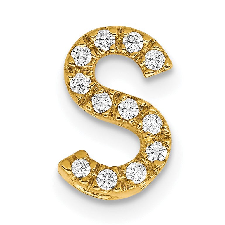 14K  Diamond Letter S Initial Charm