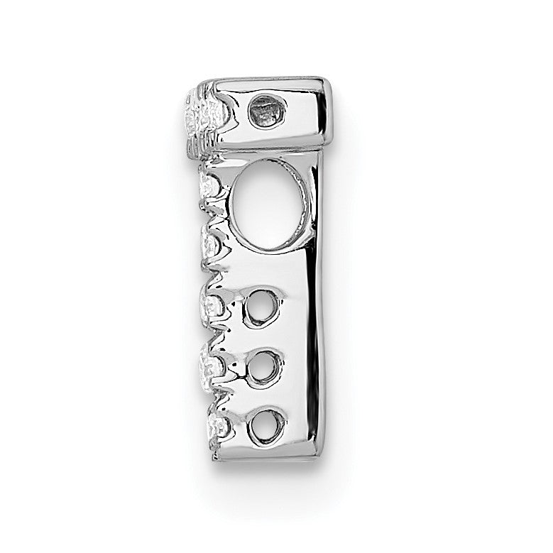 14K  White Gold Diamond Letter T Initial Charm