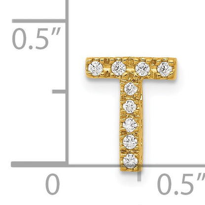14K  Diamond Letter T Initial Charm