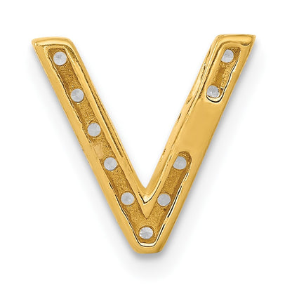 14K  Diamond Letter V Initial Charm