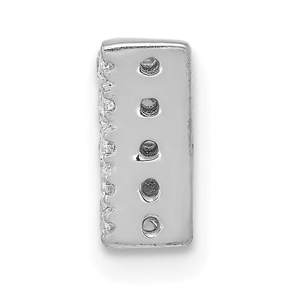 14K  White Gold Diamond Letter W Initial Charm