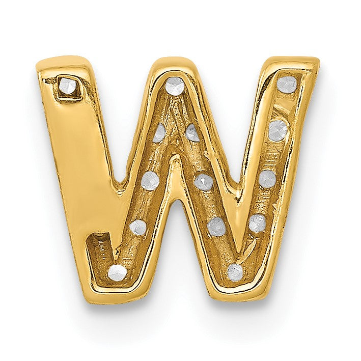 14K  Diamond Letter W Initial Charm