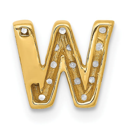 14K  Diamond Letter W Initial Charm
