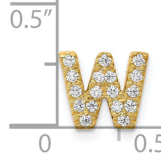 14K  Diamond Letter W Initial Charm