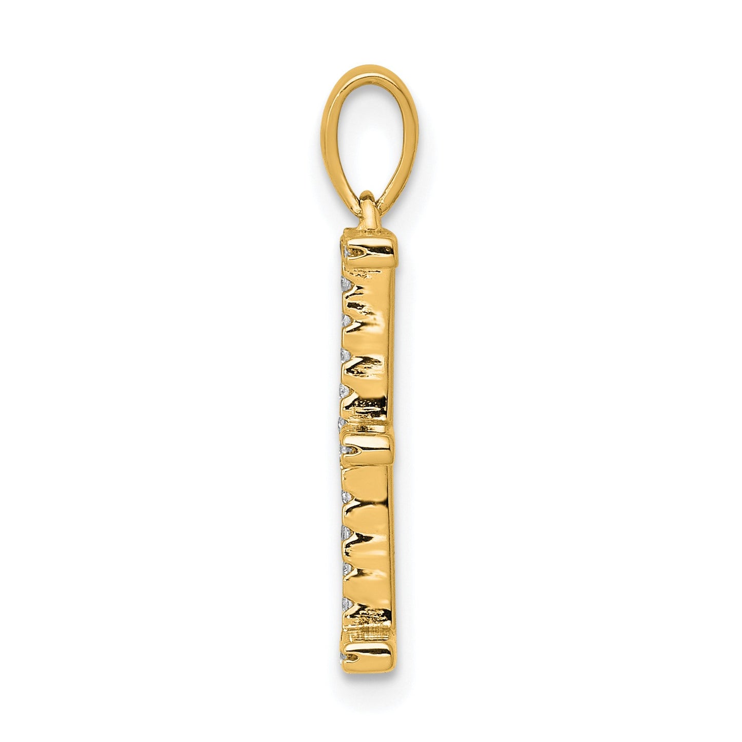 14K Diamond Letter E Initial Pendant