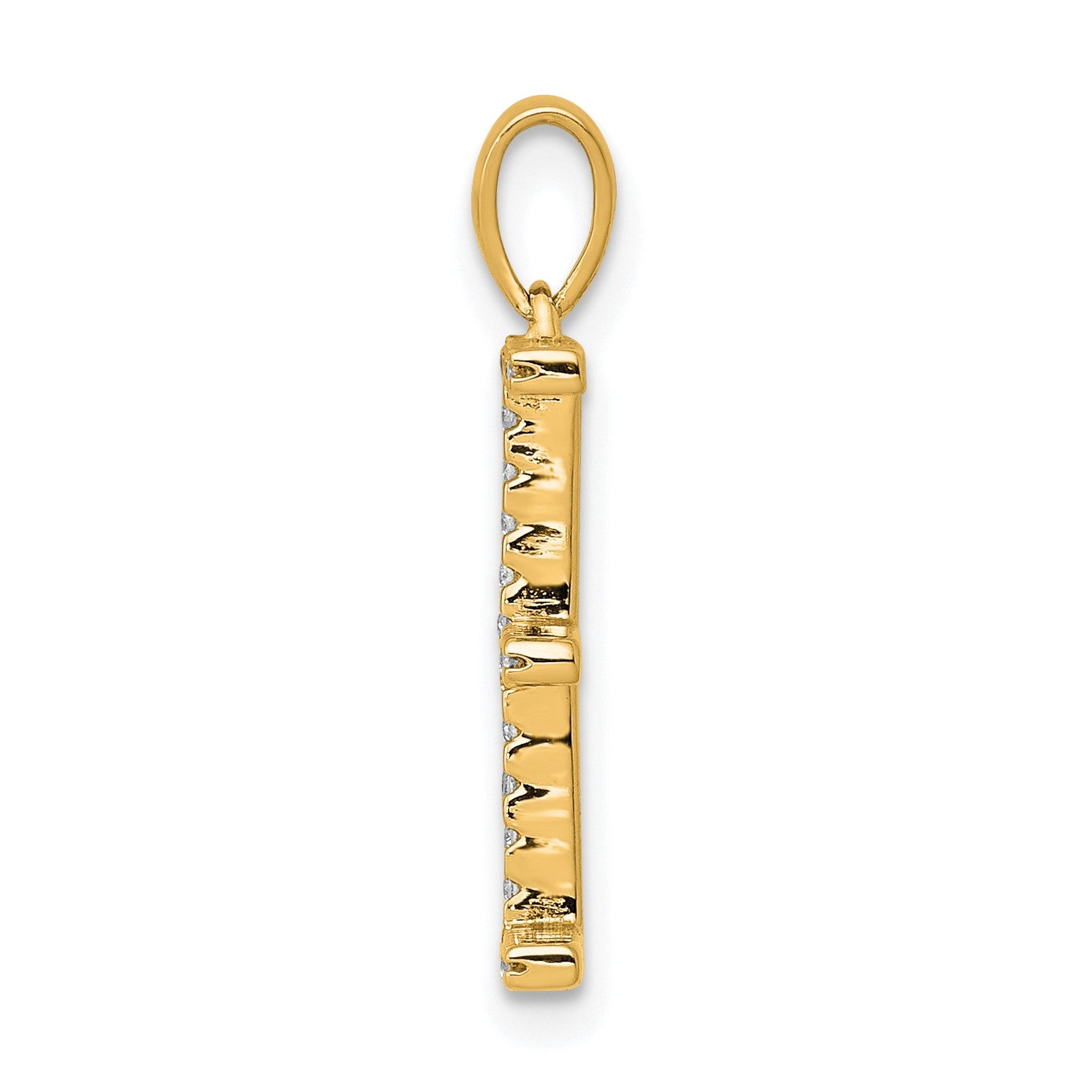 14K Diamond Letter E Initial Pendant