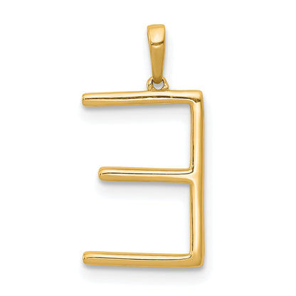 14K Diamond Letter E Initial Pendant