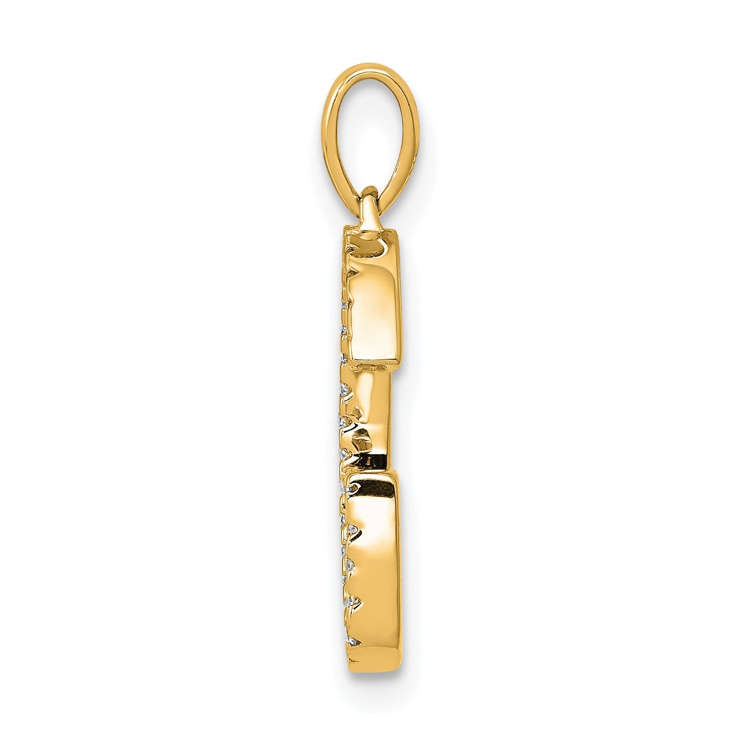 14K Diamond Letter G Initial Pendant