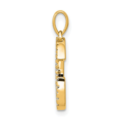 14K Diamond Letter G Initial Pendant