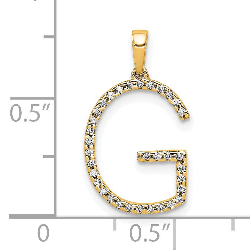 14K Diamond Letter G Initial Pendant