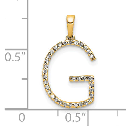 14K Diamond Letter G Initial Pendant
