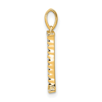 14K Diamond Letter I Initial Pendant