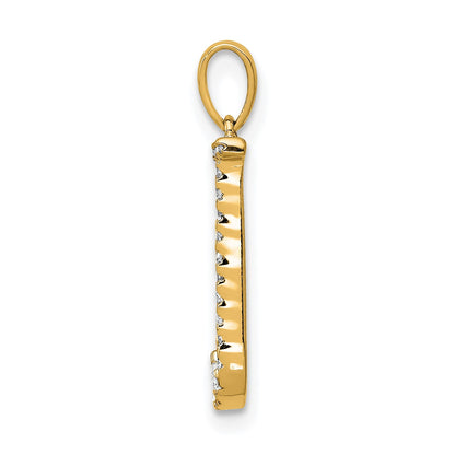 14K Diamond Letter J Initial Pendant