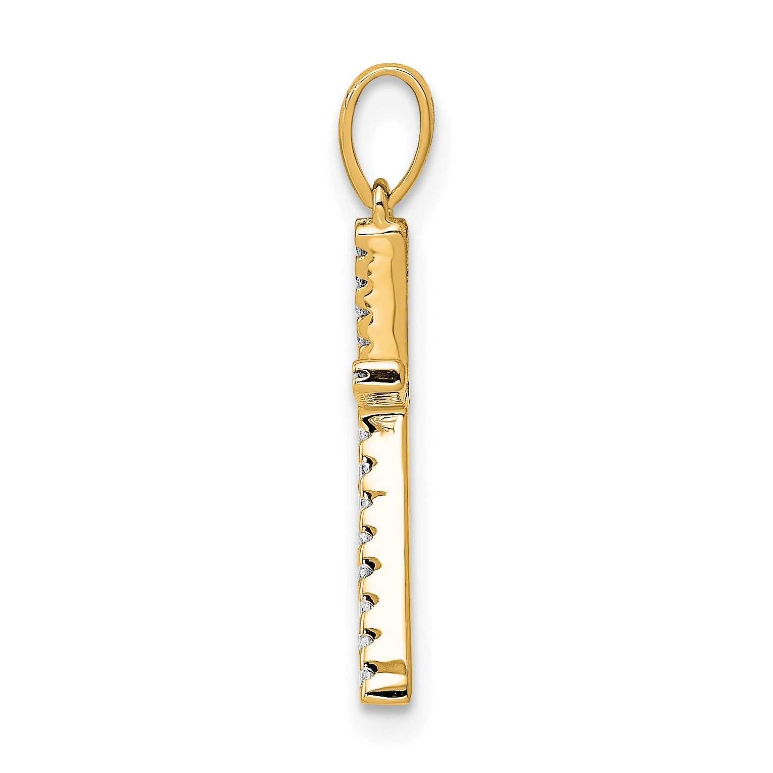 14K Diamond Letter K Initial Pendant