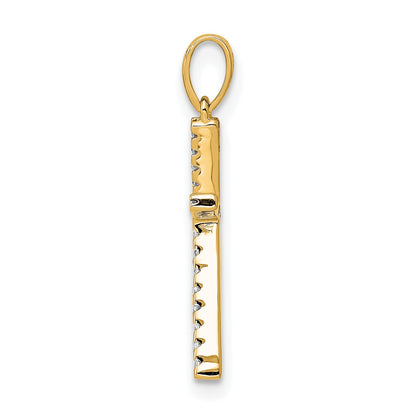 14K Diamond Letter K Initial Pendant