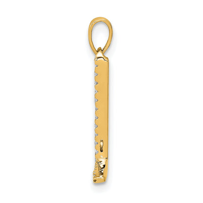 14K Diamond Letter L Initial Pendant