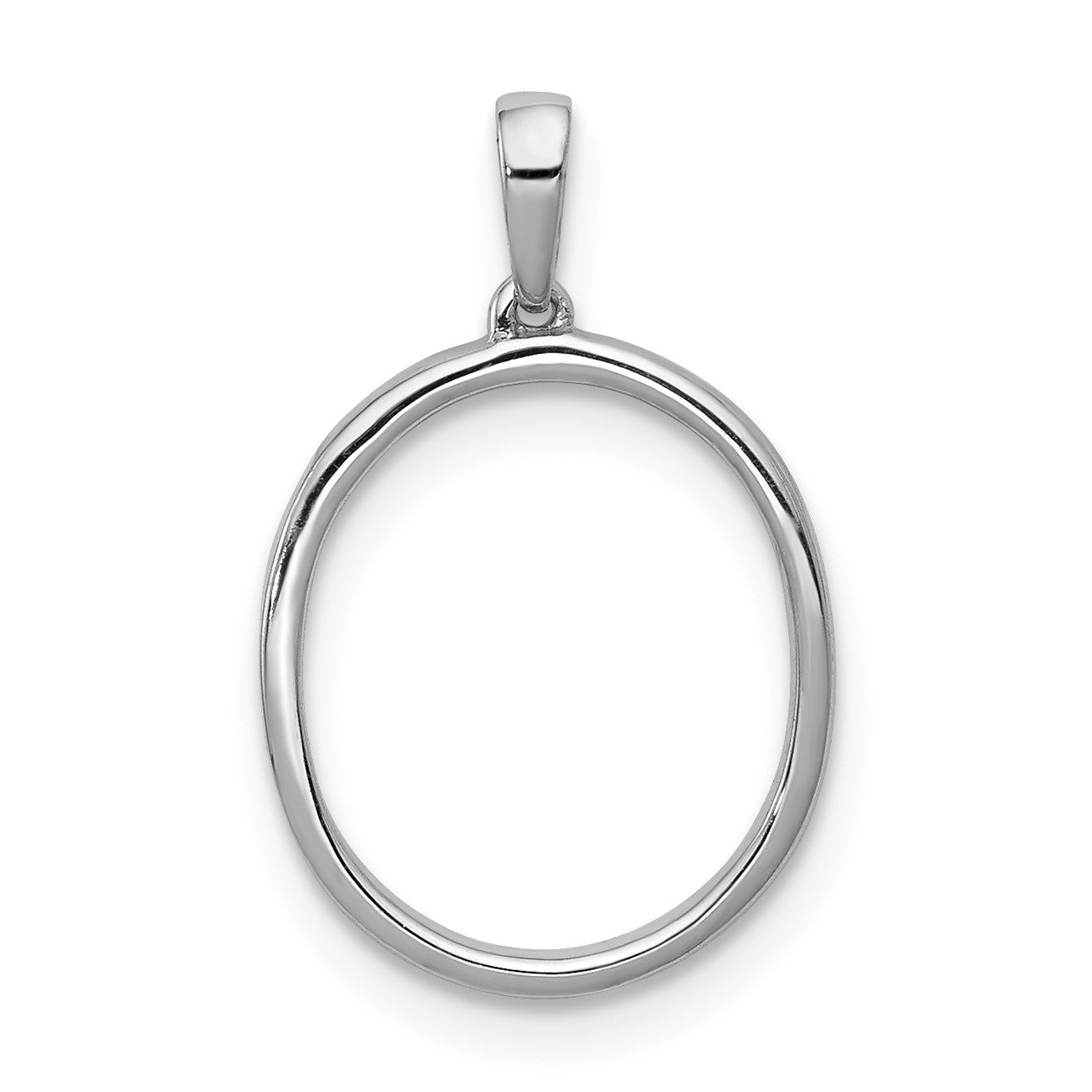 14K White Gold Diamond Letter O Initial Pendant