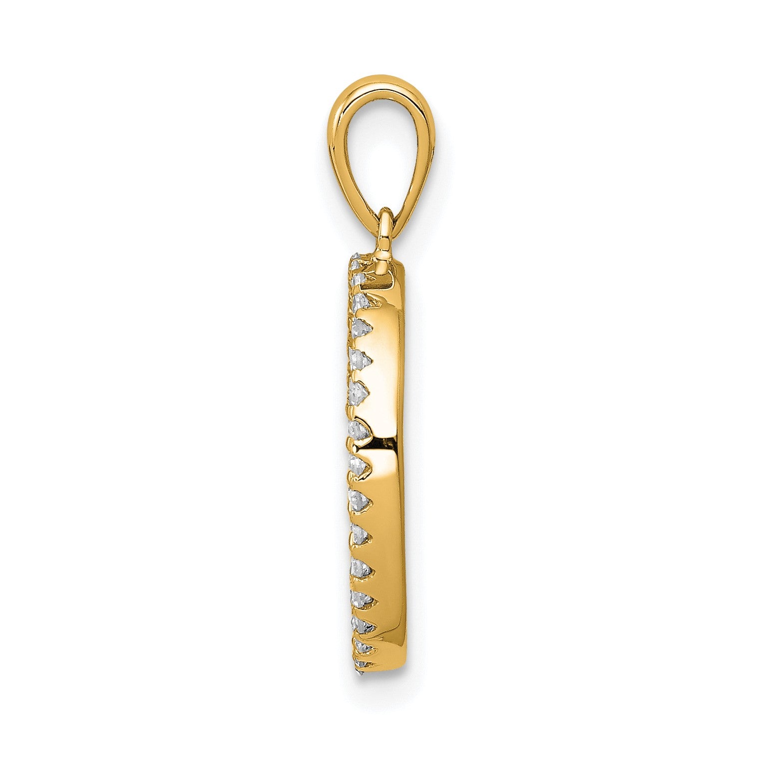 14K Diamond Letter O Initial Pendant