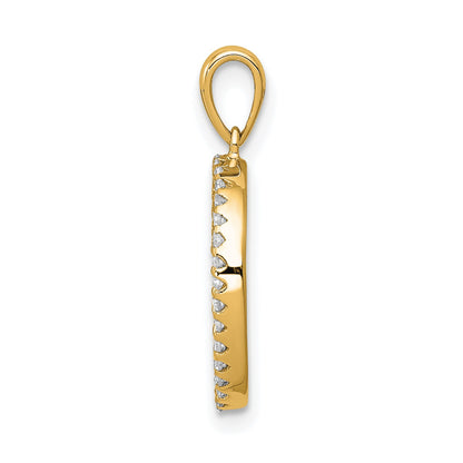 14K Diamond Letter O Initial Pendant