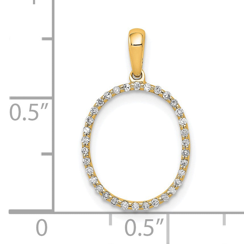 14K Diamond Letter O Initial Pendant