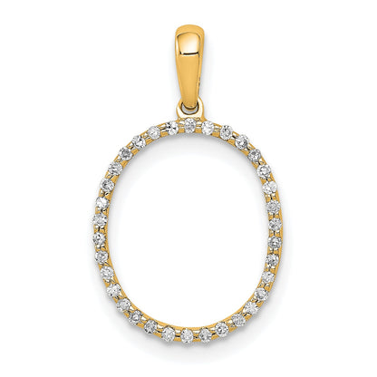 14K Diamond Letter O Initial Pendant