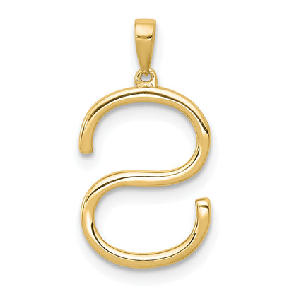 14K Diamond Letter S Initial Pendant