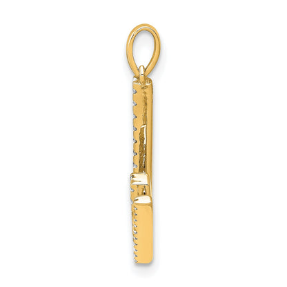 14K Diamond Letter W Initial Pendant