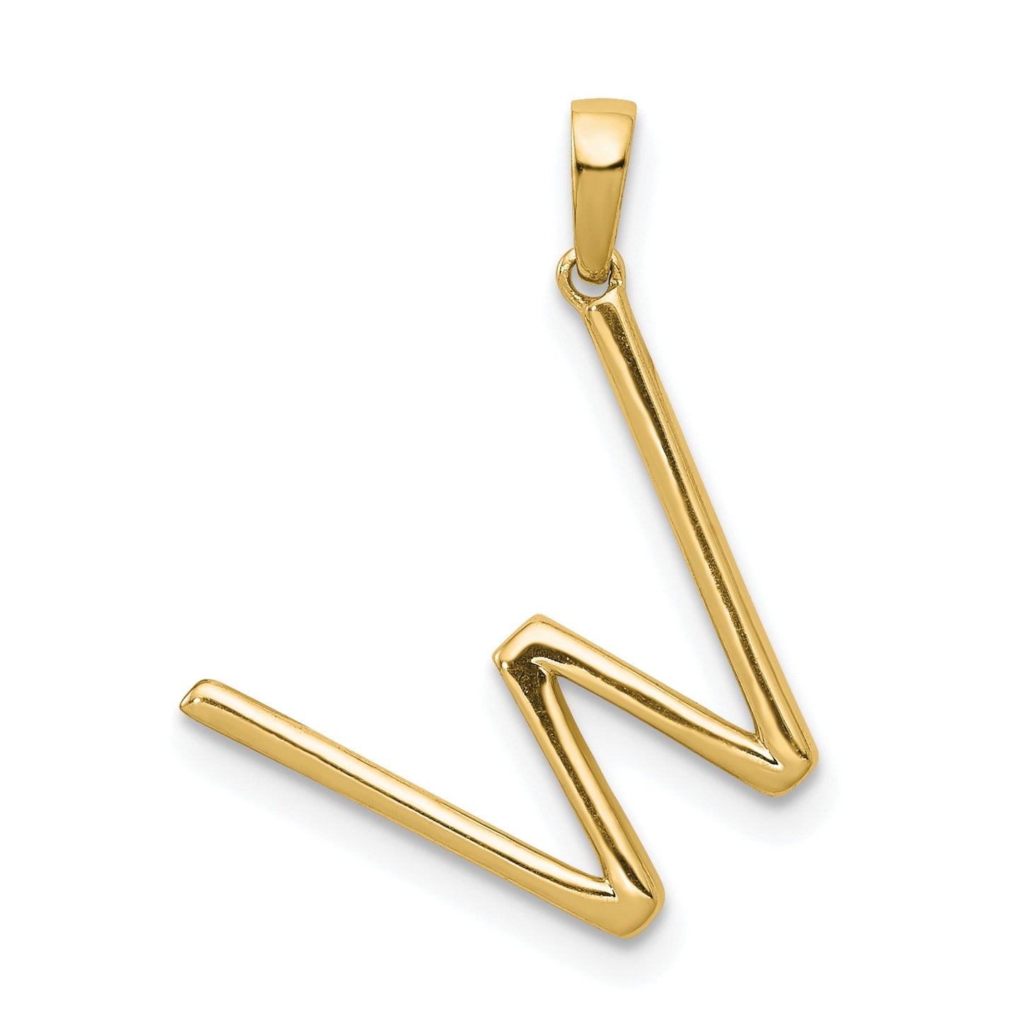 14K Diamond Letter W Initial Pendant
