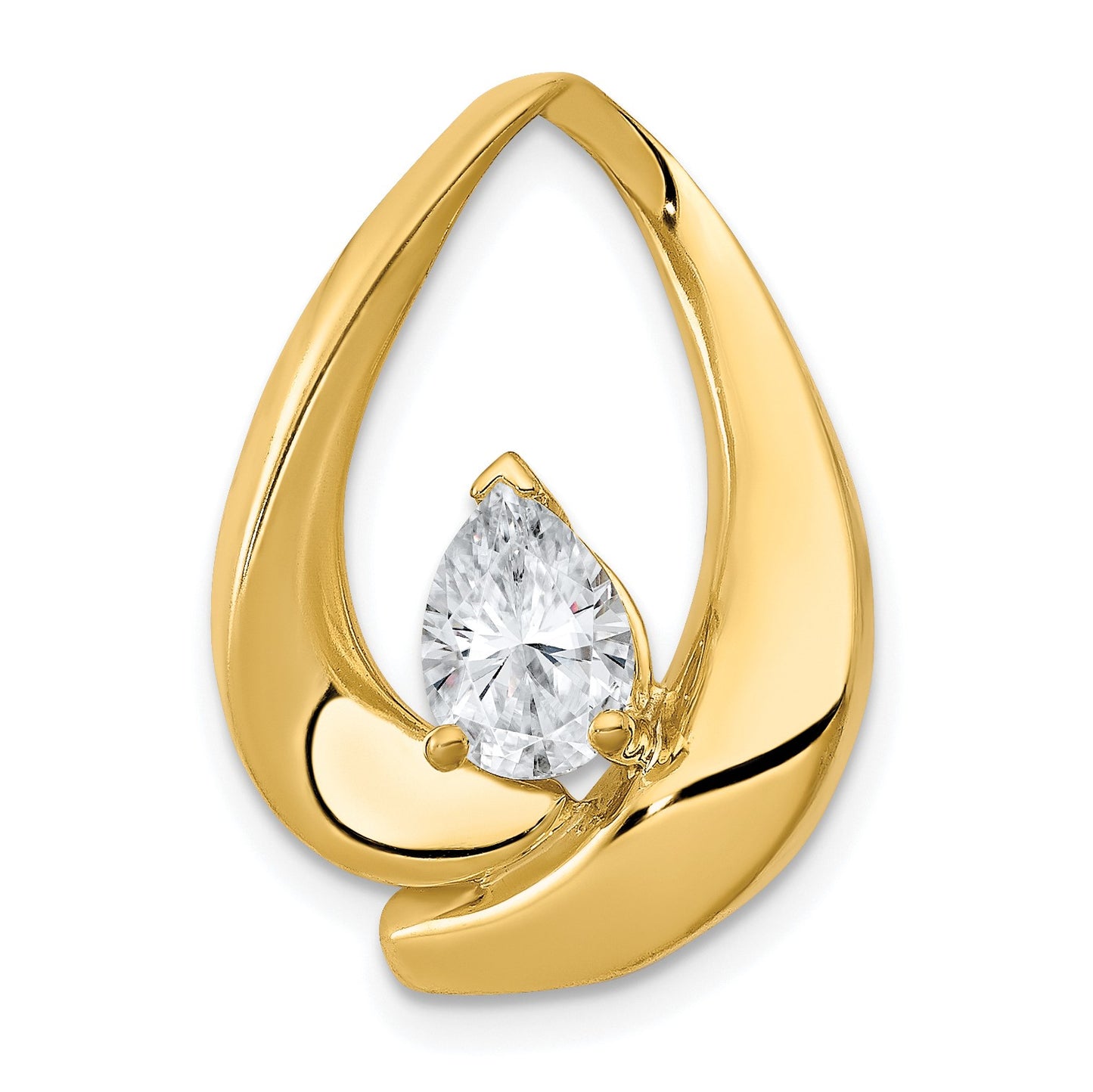 14k Holds 7x5mm Pear Stone Slide Mounting Fits up to 8mm Regular/Fancy/Reversible Omega