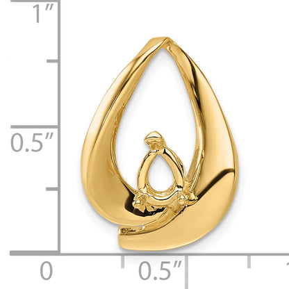 14k Holds 7x5mm Pear Stone Slide Mounting Fits up to 8mm Regular/Fancy/Reversible Omega