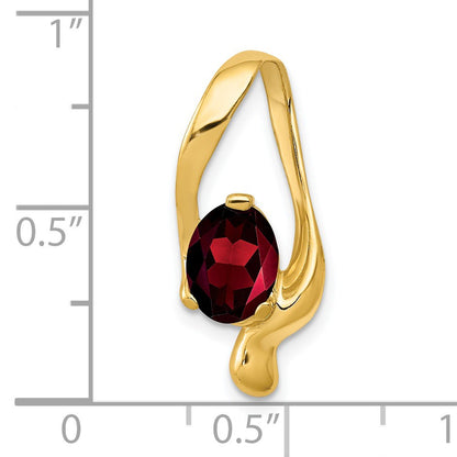 14k 8x6mm Oval Garnet Slide Fits up to 6mm Regular/8mm Fancy or Reversible Omega