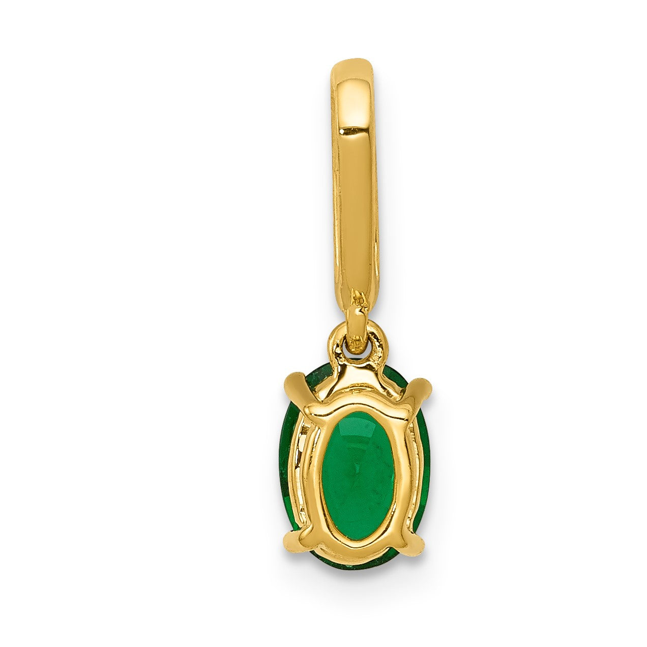 14k Diamond and Oval Emerald Pendant